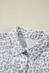 White Leopard Printed Flap Pocket Denim Jacket